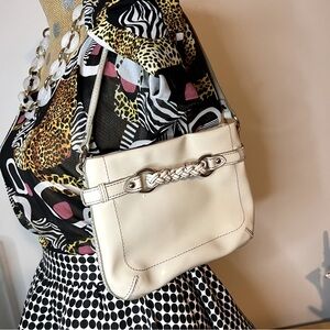 Liz Claiborne Cream Patent-look Mini Hand Bag